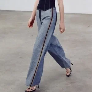 新品未使用　ZARA the inside out denim pants Zara inside Out Denim | TikTok